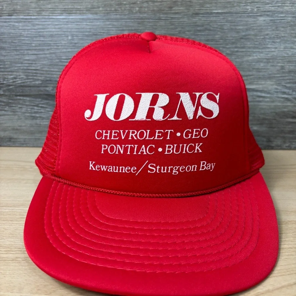 Jorns Hat Cap Snapback Red Trucker Kewaunee‎ Sturgeon Bay Wisconsin